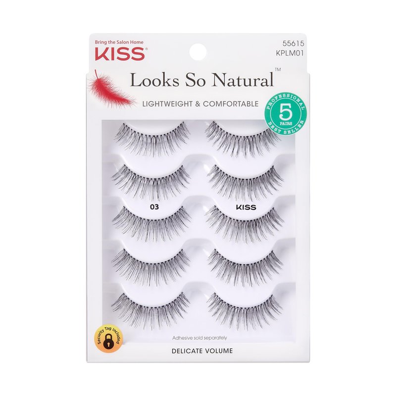 KISS Looks So Natural, False Eyelashes, 'Multipack - 03', 10mm, Includes, Easy to Apply, Reusable Lash Clusters
