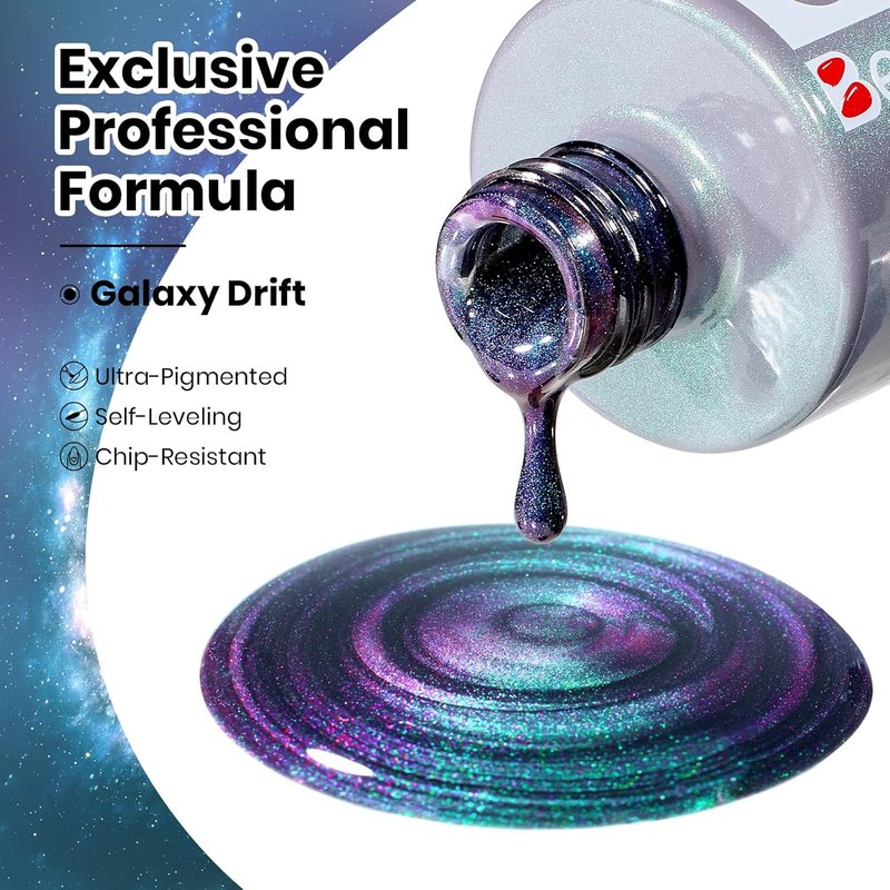 Beetles Cat Eye Gel Nail Polish - 9D Chameleon Green Purple | 15ML Soak Off UV Galaxy Drift Collection