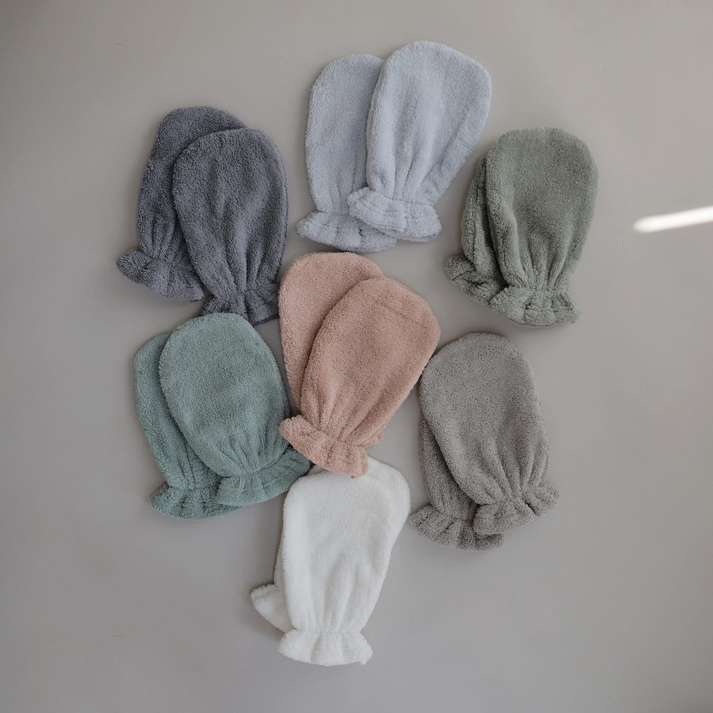mushie Baby Bath Mitt | Organic Cotton | Pack of 2 (Baby Blue)