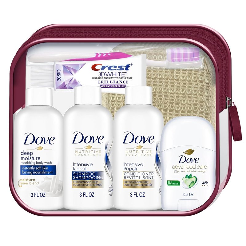 Dove 10pc Women's Convenience Kit - Essential Personal Care Products for Every Woman