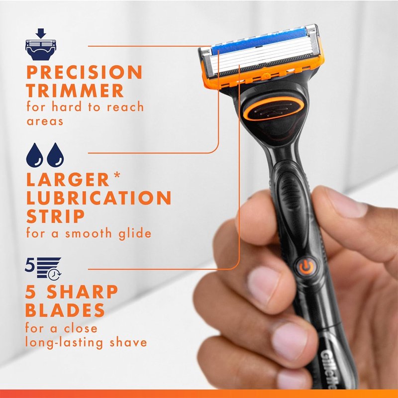 Gillette Fusion5 Power Razor Refills - 5-Blade System with Precision Trimmer, 6 Count