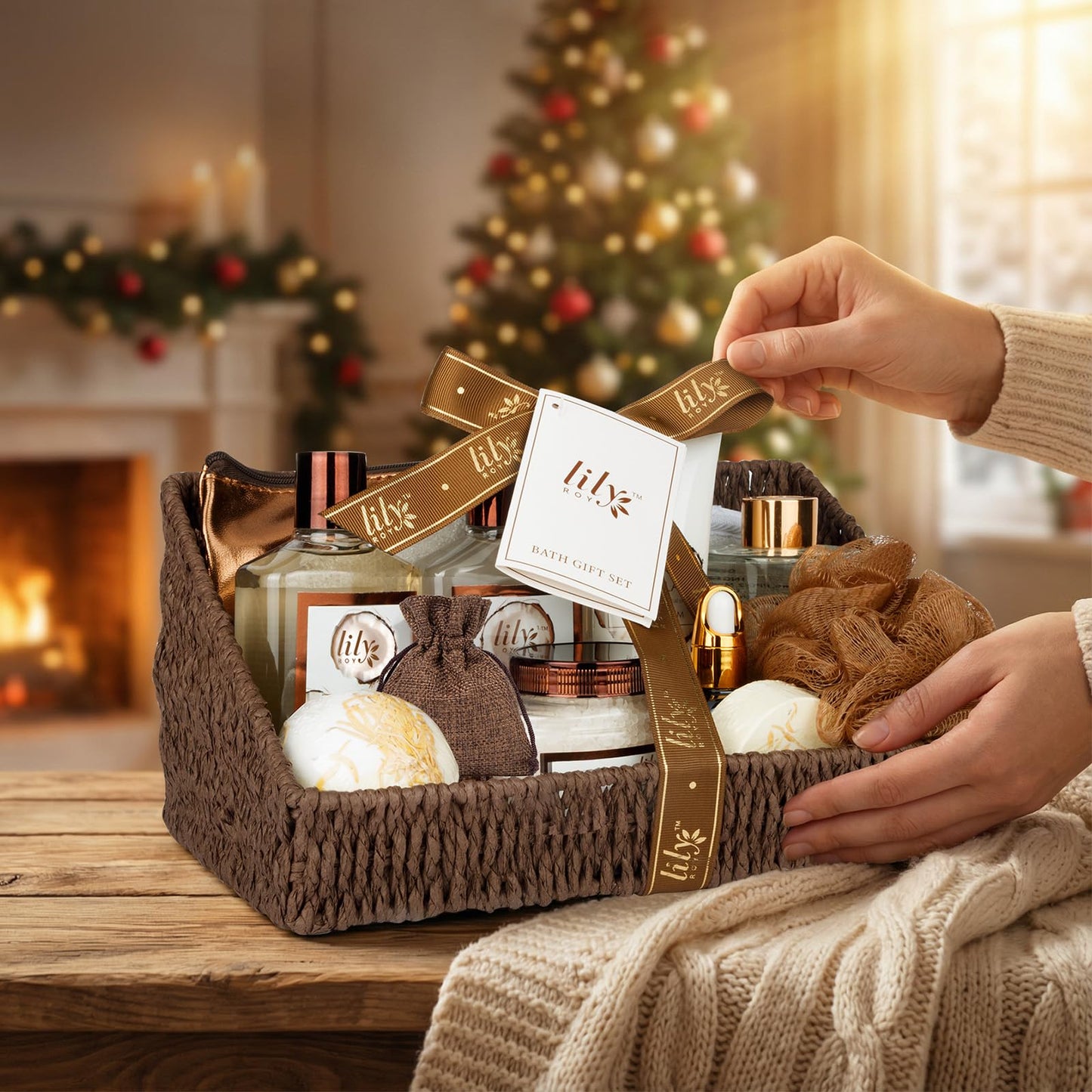 Coconut Vanilla Spa Gift Basket for Women & Men – 17-Piece Relaxing Bath & Body Set with Shower Gel & Reusable Basket, Premium Self-Care Gift for Mom, Birthday, Mother's Day, Father's Day, Christmas
