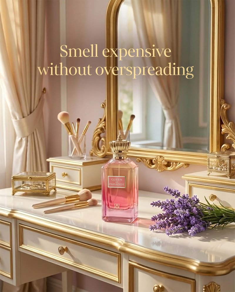AUTHENTEQUE - Queen of Paradise Long Lasting Perfume for Women - Eau de Parfum - Vanilla, Lavender, Mandarin Fragrance Luxury Arabian Perfume 3.4oz (100ml)