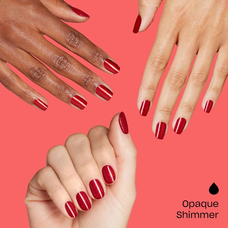 OPI RapiDry Red-y in Snow Time | Opaque Bright Warm Red Shimmer Quick Dry Nail Polish | Vegan, Smudge Proof, Fast Drying | Snow Time to Waste | Holiday 2025