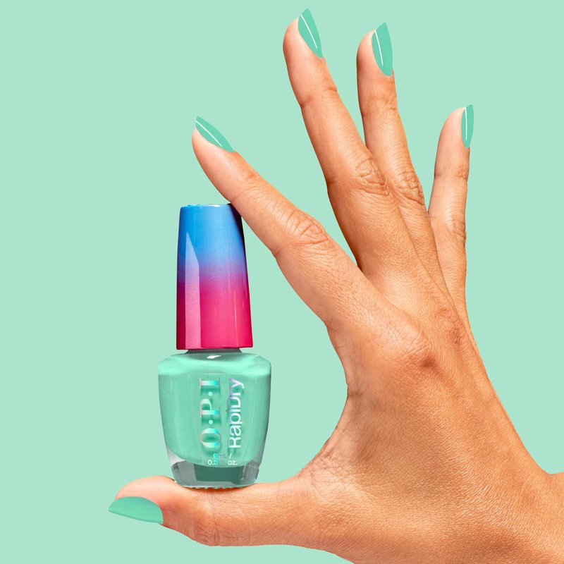OPI RapiDry No Further Delays | Opaque Bright Seafoam Crème Quick Dry Nail Polish | Vegan, Smudge Proof, Fast Drying
