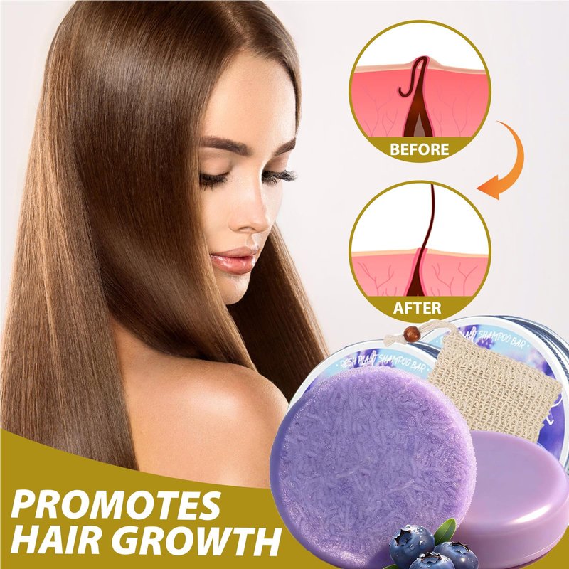 2PCS Blueberry Fields Shampoo & Conditioner Bundle Bars, for Hair Thinning, Frizz