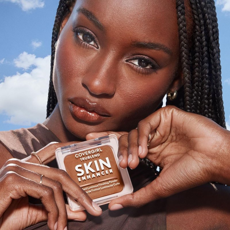 COVERGIRL TruBlend Skin Enhancer - Baked Luminous Face Powder with Hyaluronic Acid & White Rose Extract | 530 Cocoa Brownie