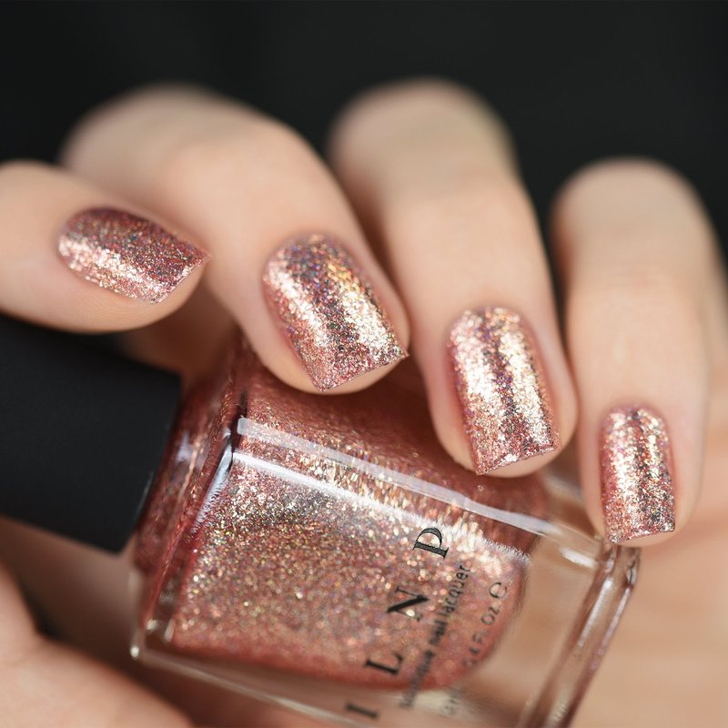 ILNP Juliette - Rose Gold Holographic Nail Polish, Mirror Shine Glitter, Long Lasting, Quick Dry, Chip Resistant, Non-Toxic, Vegan