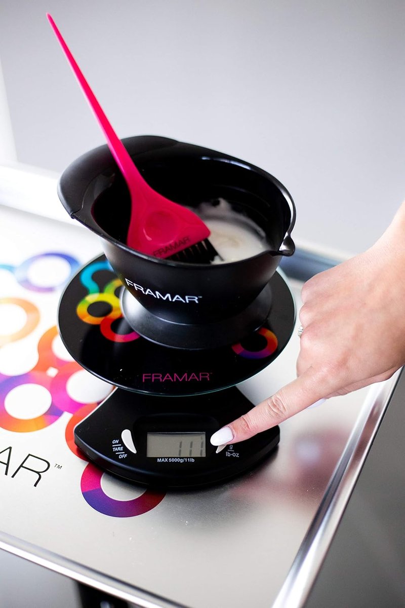 FRAMAR Hair Color Scale - Digital Salon Scale for Accurate Hair Color Mixing | Easy to Clean, Elegant Black
