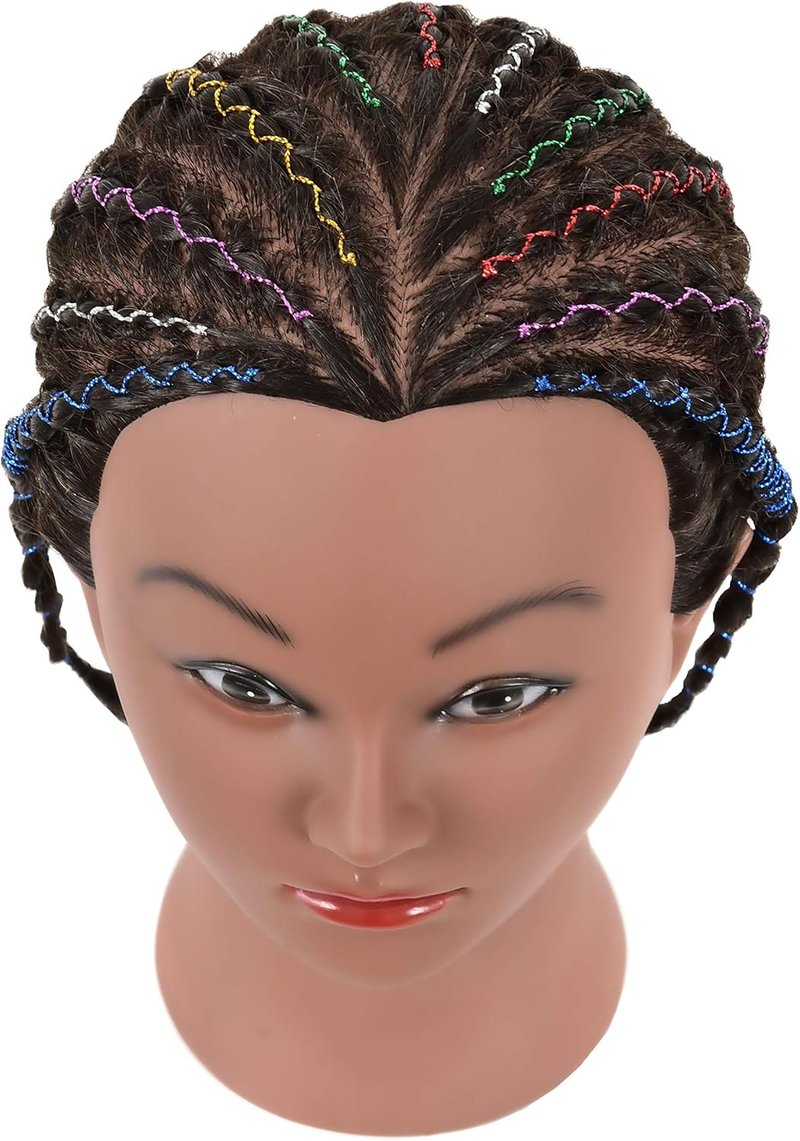 Kinky Curly Mannequin Head - 100% Human Hair for African American Braiding & Styling | Cosmetology Training Display with Stand