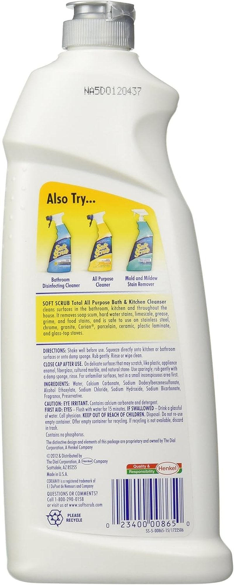 Lemon Soft Scrub Cleanser - Powerful Stain Removal | 24 oz (2 Pack)