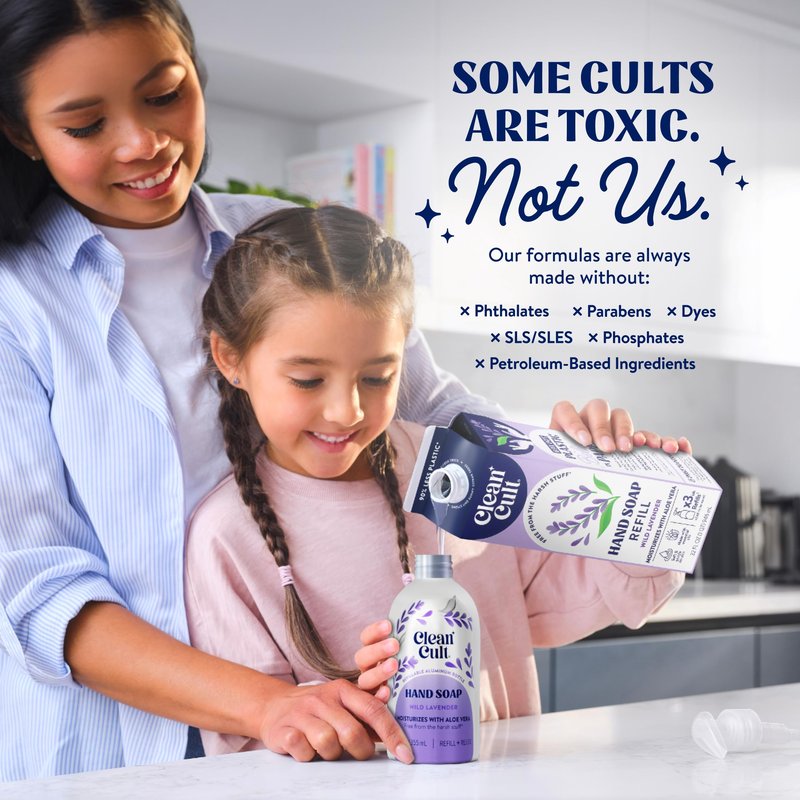 Cleancult Liquid Hand Soap Refill - Wild Lavender - Moisturizes Dry & Sensitive Skin - Made with Aloe Vera & Lavender Essential Oils - Eco Friendly - Paper-Based Packaging - 32 oz/1 Pack