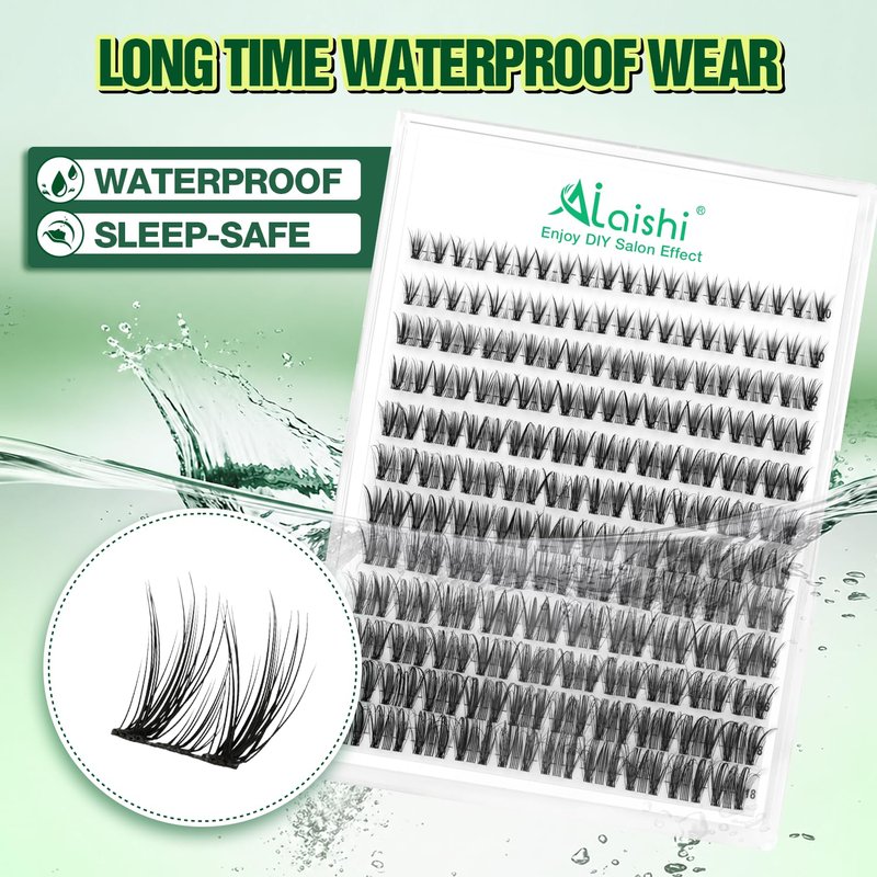 AILAISHI Wispy Lash Clusters Kit Natural Eyelash Clusters 10-18mm Lash Extension Kit 120pcs D Curl Manga Eyelash Extensions Kit with Lash Bond and Seal, Remover, Tweezers for 3D DIY （MIX1-1-L）