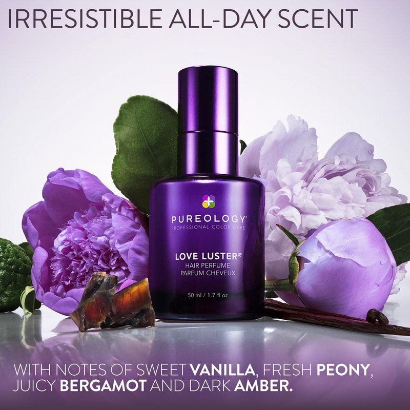 Pureology Love Luster Hydrating Hair Perfume - Hair & Body Mist with Vanilla & Peony Fragrance, Color Safe, No Drying Alcohols, Instant Hair Shine & Softness, 1.0 Fl Oz