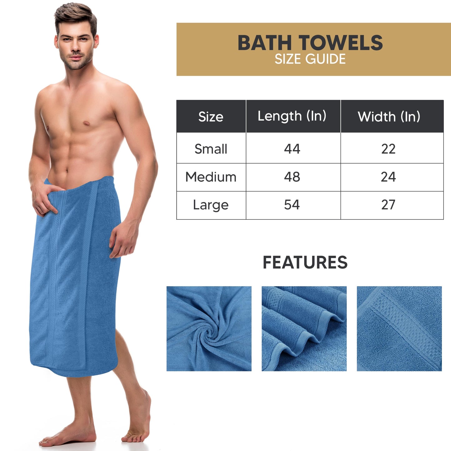 Utopia Towels 4 Pack Premium Bath Towels Set, 27 by 54 Inches, 100% Ring Spun Cotton 600GSM, Lightweight and Highly Absorbent Quick Drying Towels, Perfect for Daily Use, Electric Blue
