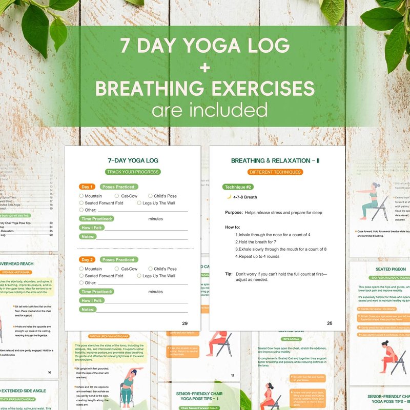 Chair Yoga for Seniors | 30-Day Gentle Seated Yoga Challenge for Weight Loss & Flexibility - 8.5x11" Guide