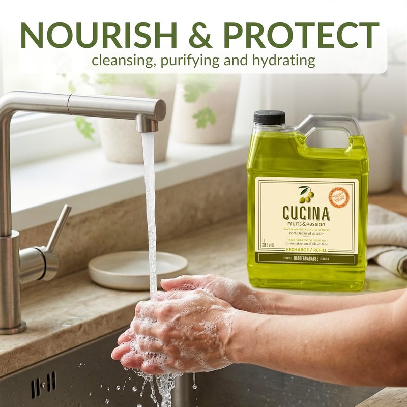 Cucina Coriander and Olive Tree 33.8 oz Purifying Hand Wash Refill