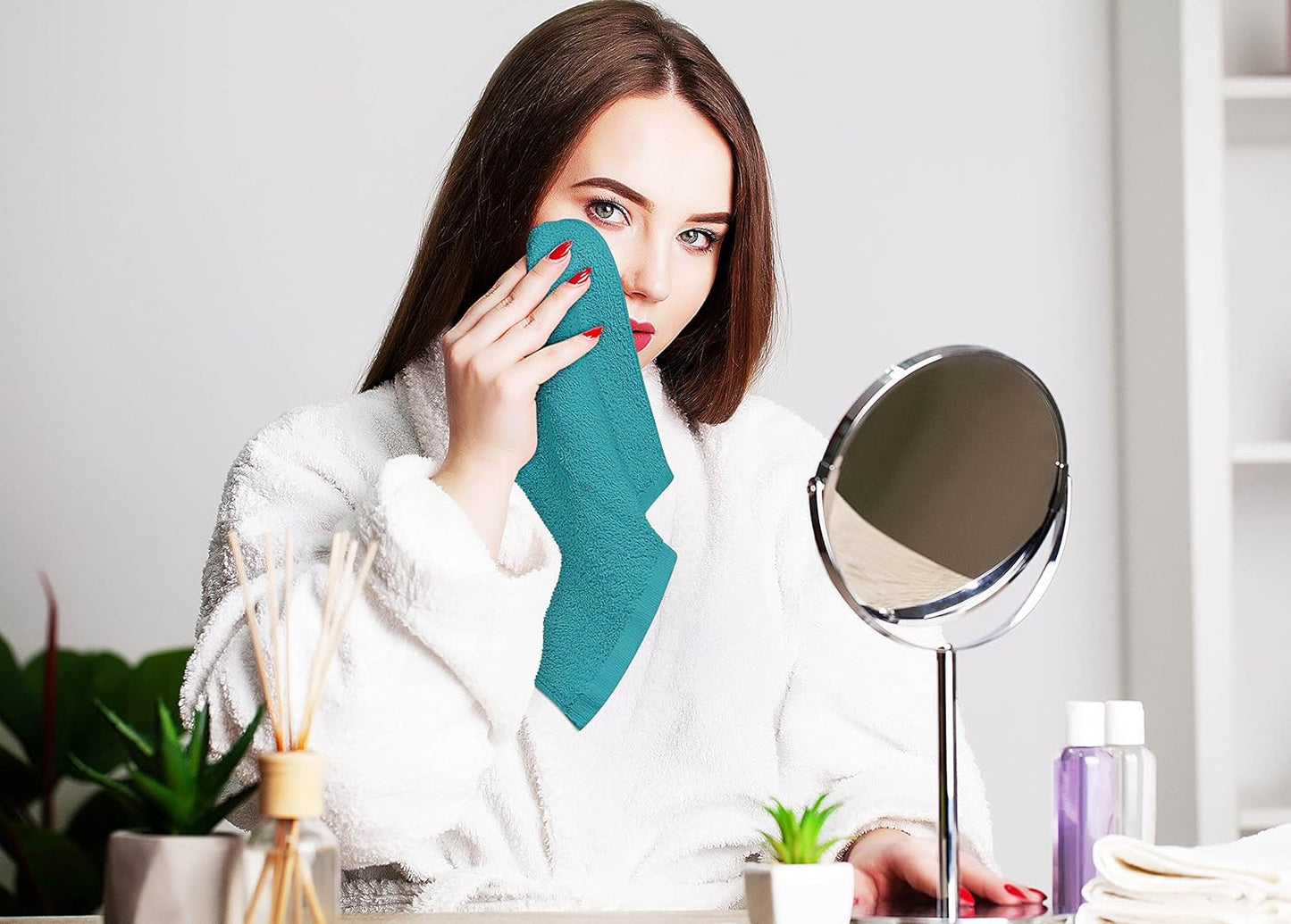 Utopia Towels 24-Pack Cotton Washcloths Set - Premium 100% Ring Spun Cotton, Highly Absorbent, Turquoise