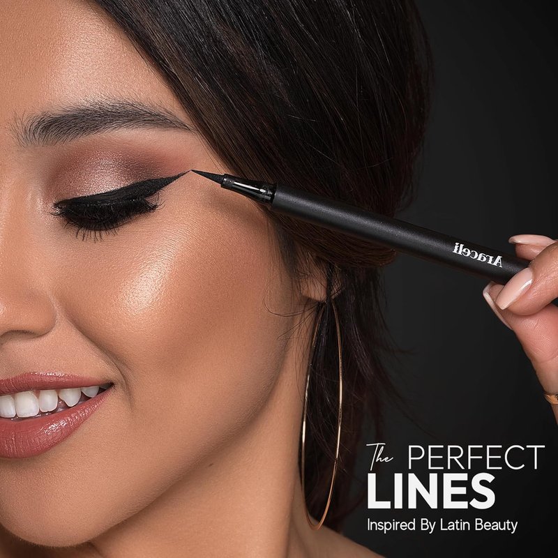 Liquid Eyeliner Pen - Water Resistant, Smudge-Proof, Quick-Dry Formula for Cat Eye & Winged Looks | Intense Black Pigment