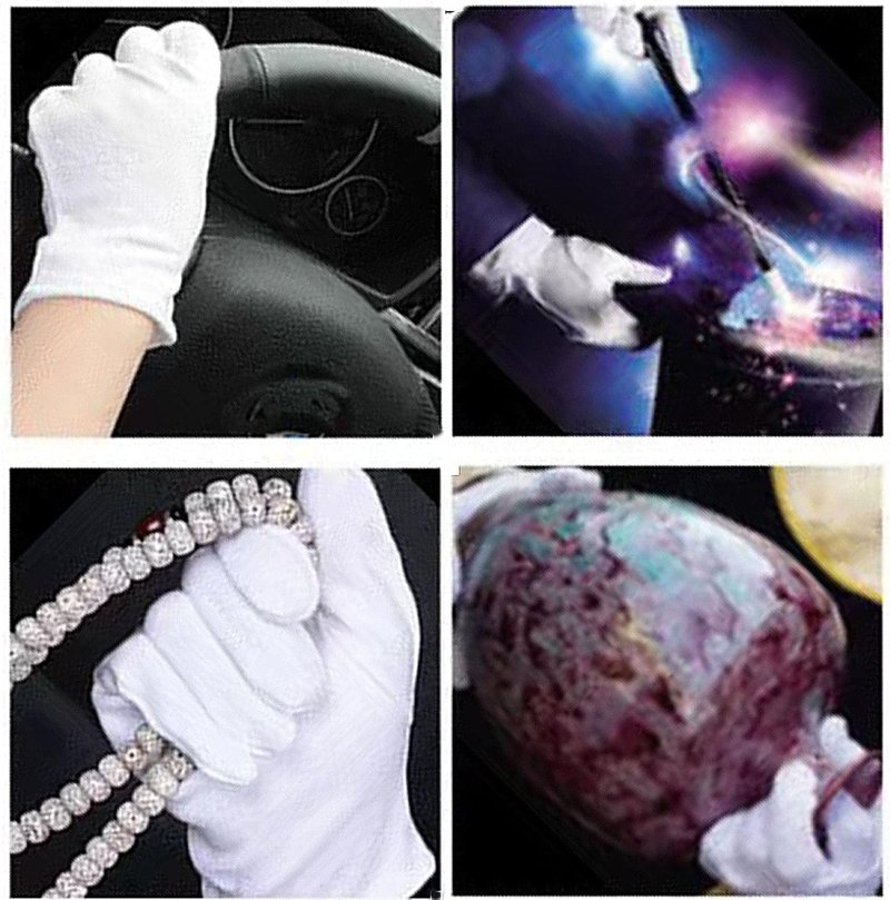 Skiennix Cotton Gloves - 12 Pairs for Eczema Relief | Breathable Moisturizing Spa & Jewelry Inspection | Medium Size