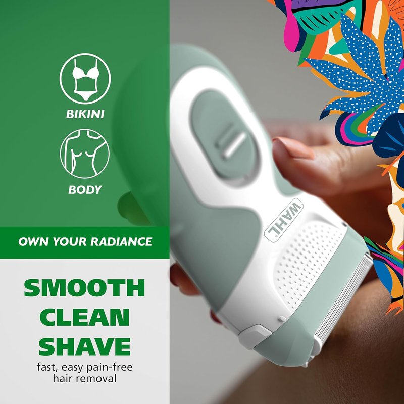 Be Radiant by Wahl, Smooth Shave, an Electric Shaver for Women– Dual Foil Shaver Head with Long Hair Trimmer Bar, Cordless Battery Operated for Smooth Legs & Underarms - Model 3028462