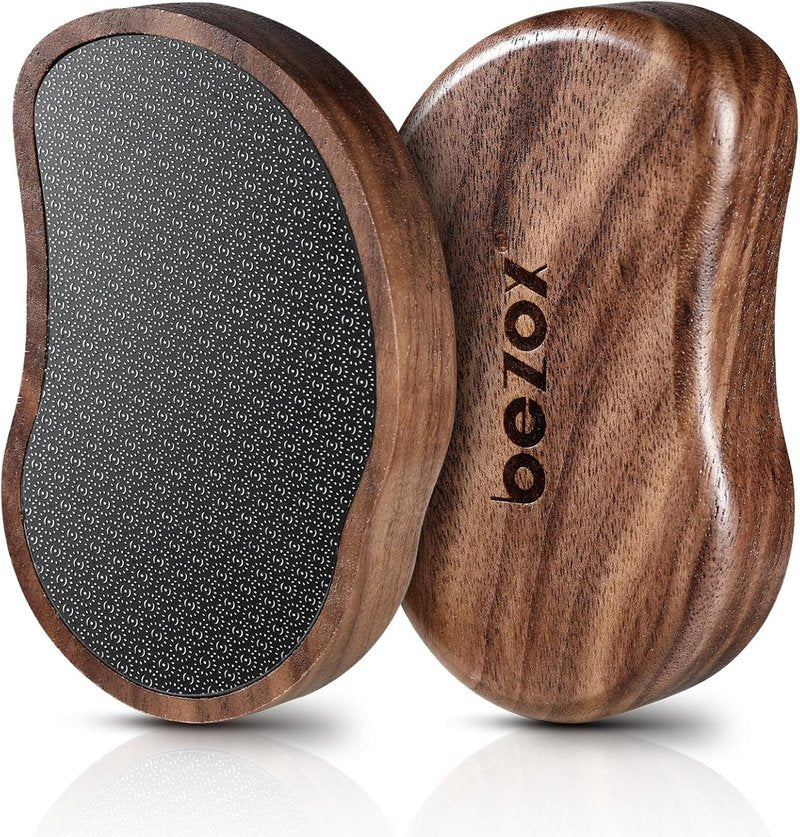 Glass Foot File - Nano-Glass Pumice Stone Scrubber for Silky Smooth Feet | Portable Walnut Wood Handle Pedicure Tool