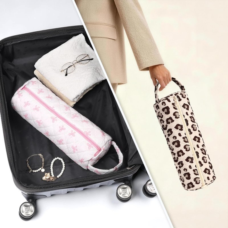 Likesing Quilted Hair Dryer Bag, Hair Tools Travel Bag for La1fen/Sha'rk Flexstyle/Dy'son Airwrap/Super's0nic Dryer Diffuser＆Curling Iron, Dy'son Airwrap Travel Case Gift for Friends(Cherry Print)