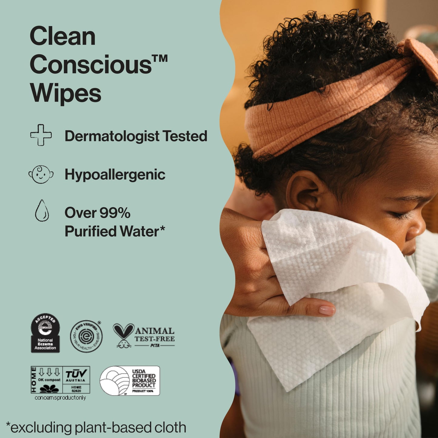 The Honest Company Hypoallergenic Multi-Use Baby Wipes for Sensitive Skin, Geo Mood, 60 Count
