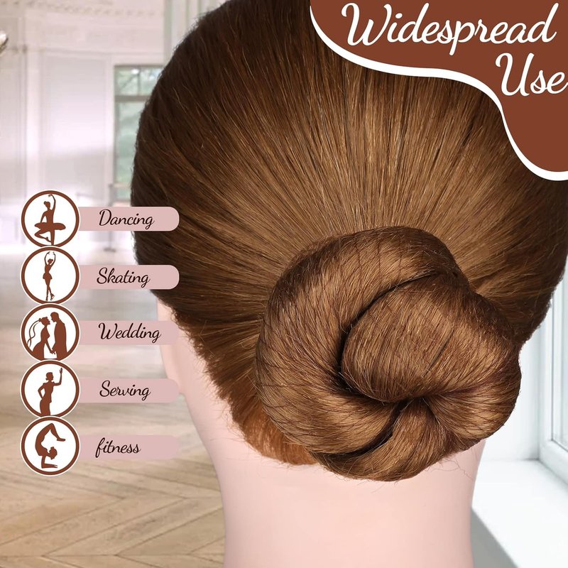 Hair Accessories Set - 20PCS Mesh Hair Nets & 40PCS U Shaped Hair Pins for Women | Brown, 20" & 2.4" Sizes