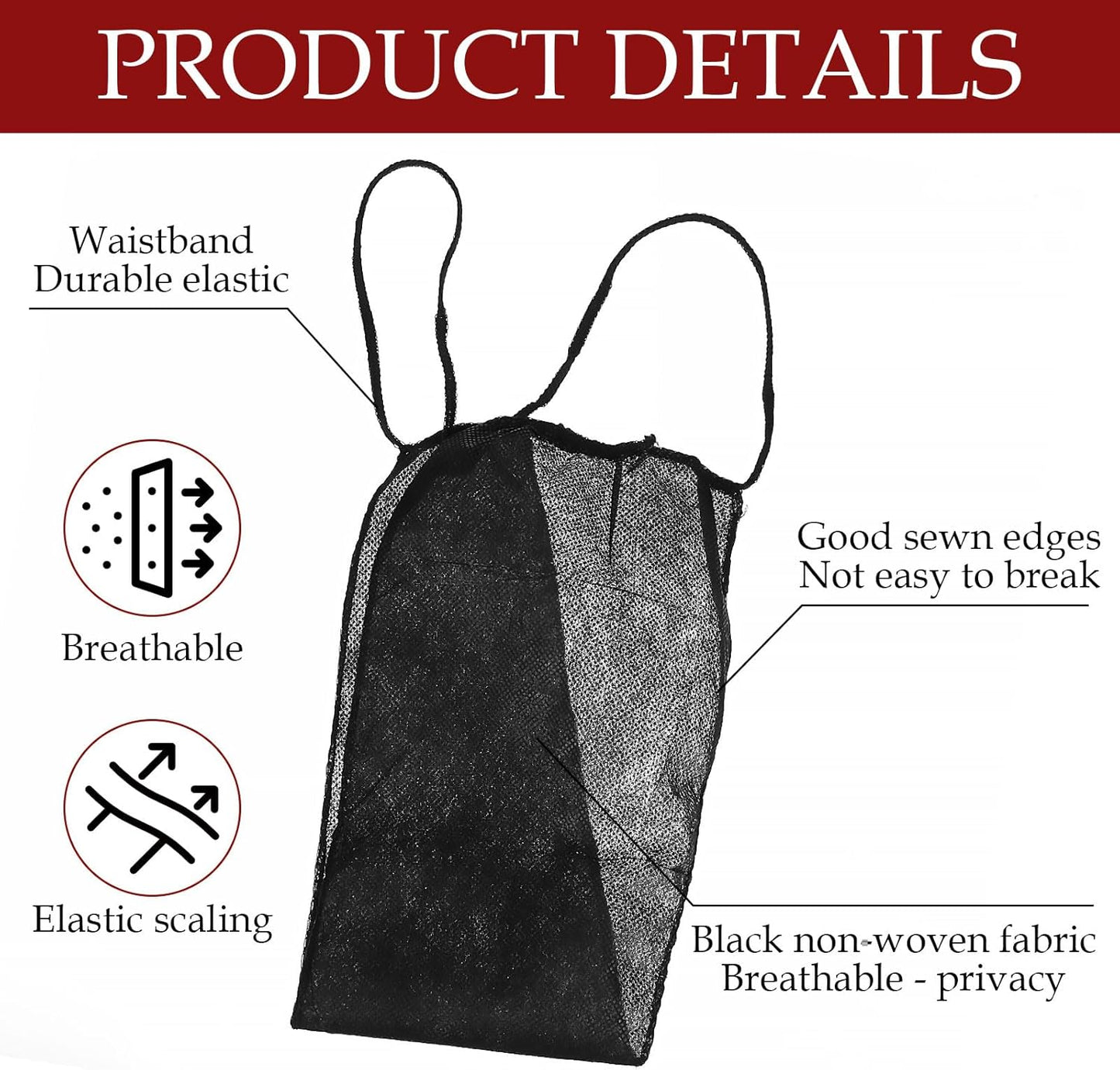 Telooco Disposable Thong Panties - 100 Pcs Non-Woven Fabrics for Spa & Spray Tanning