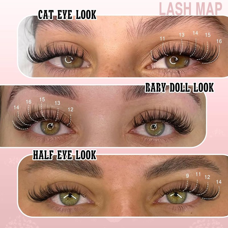 Goddvenus Lash Clusters Kit - DIY Wispy Eyelash Extensions with Waterproof Glue & Tweezers | 192pcs D Curl