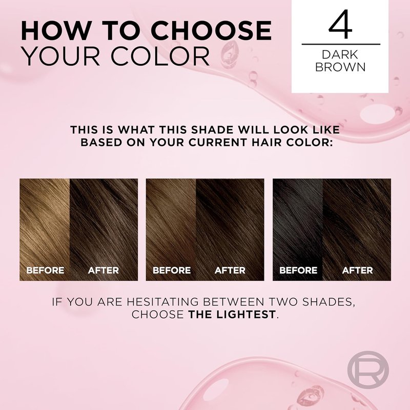 L'Oreal Paris Excellence Crème Permanent Hair Dye, Triple Care Hair Color with Hyaluronic Acid for 100% Gray Coverage, 4 Dark Brown, 1 Kit (Pack of 2) (Packaging May Vary)