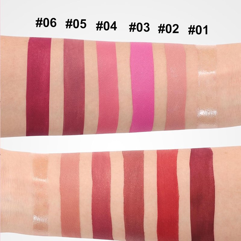 BANGFENG Diamond Lip Gloss Set - 6PCS Matte & Pearlescent Finish, Long-Lasting Hydration, High-Pigment Formula