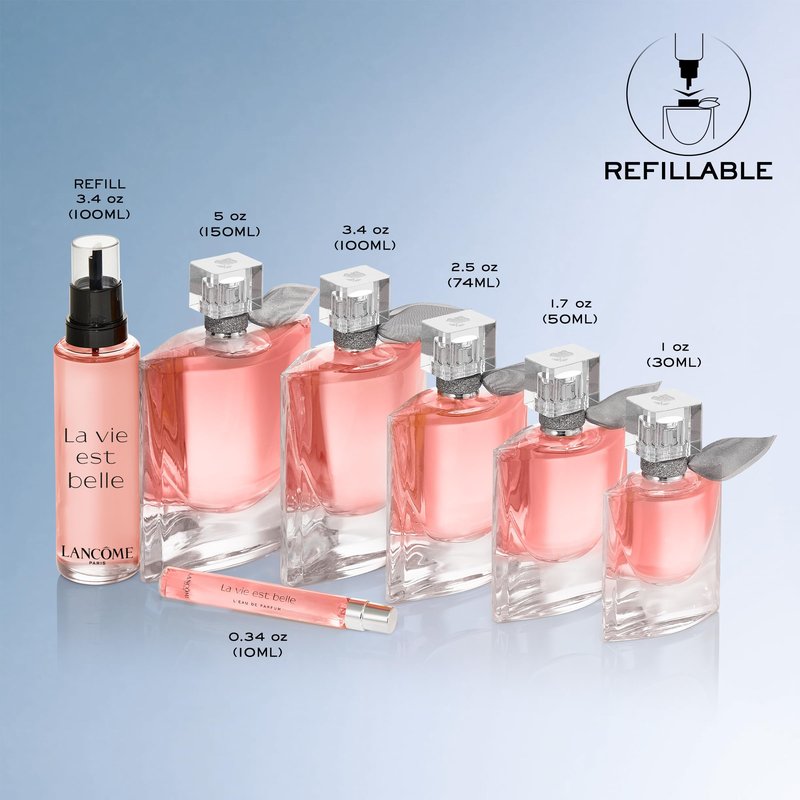 Lancôme La Vie Est Belle Eau de Parfum - Long Lasting Fragrance with Notes of Iris, Earthy Patchouli, Warm Vanilla & Spun Sugar - Floral & Sweet Women's Perfume, 3.4 Fl Oz