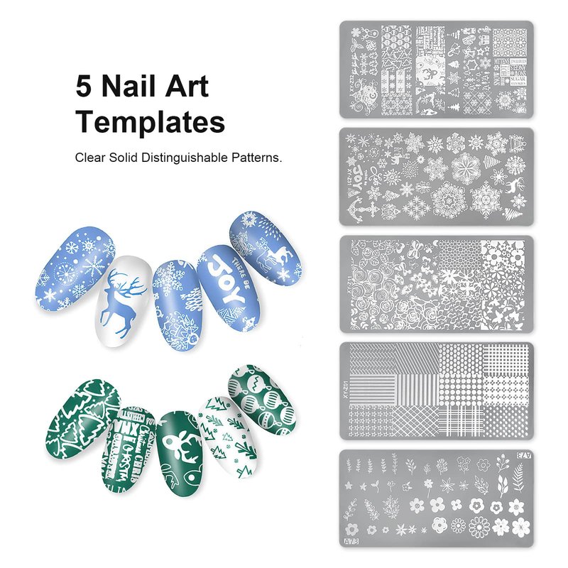 SAGEBIO Nail Art Stamper Clear Silicone Nails Stamping Jelly with Scraper Transparent Visible Body DIY Manicure Nail Art Tool A
