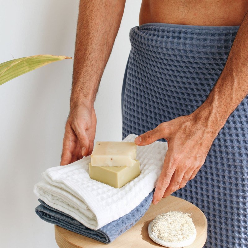 sea me at home Waffle Hand Towel – 100% Turkish Cotton, Quick-Dry, Soft and Absorbent Bathroom Towel (White)