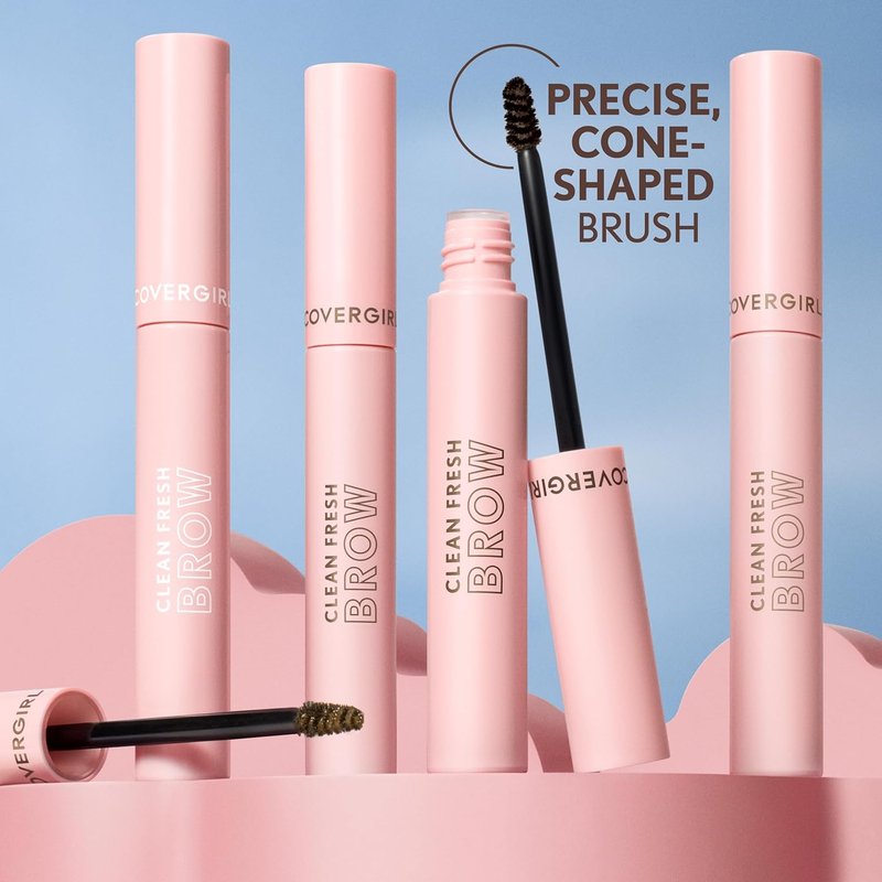 CoverGirl Clean Fresh Brow Gel - Medium Brown, Long-Lasting Vegan Formula for Natural-Looking Brows | 0.18oz