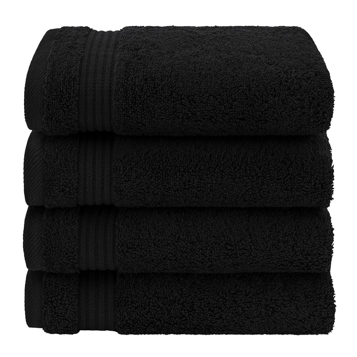 American Veteran Towel, Hand Towels for Bathroom Set of 4, 100% Cotton Turkish Hand Towel Sets, Soft Hand Face Towels, Black Hand Towels
