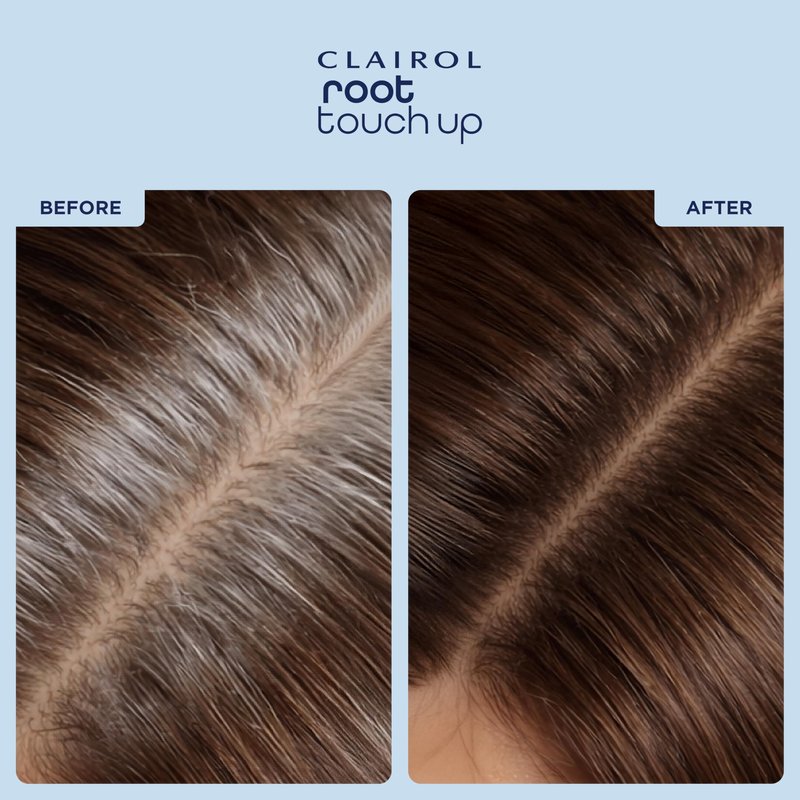 Clairol Root Touch-Up Temporary Concealing Powder, Medium Brown Hair Color | Ammonia Free | Instantly Cover Roots + Define Eyebrows | On-the-Go Compact with Mirror and Application Brush | Pack of 1