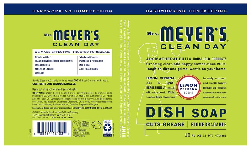MRS. MEYER'S CLEAN DAY Liquid Hand Soap Refill Bottle, Lemon Verbena Scent, 33 Fl oz (Pack of 1)
