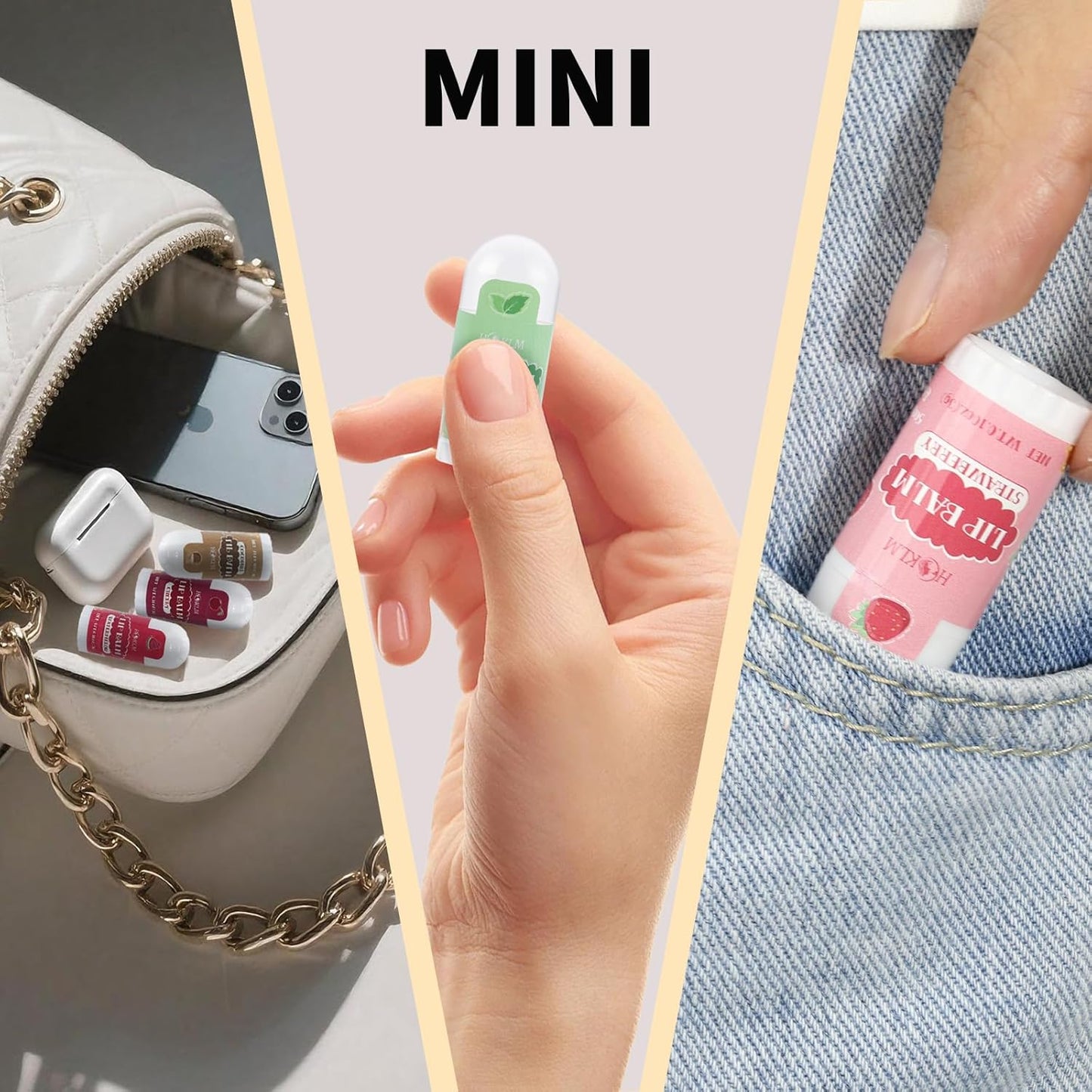 Skiennix Mini Lip Balm 50 Pack - Natural Moisturizing Lip Balms with Vitamin E & Coconut Oil | 13 Flavors for Party Favors & Gifts