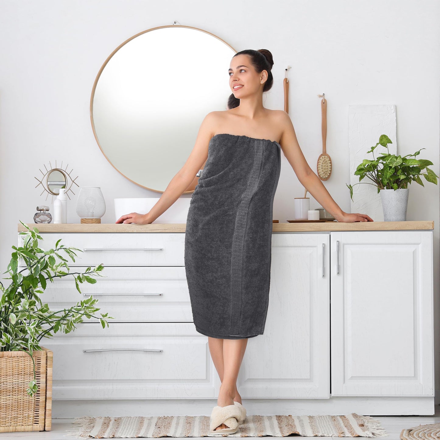 Utopia Towels Jumbo Bath Sheet 2 Piece, 600 GSM, 35 by 70 Inches, 100% Ring Spun Cotton, Absorbent and Quick Dry Extra Large Bath Towel, Grey