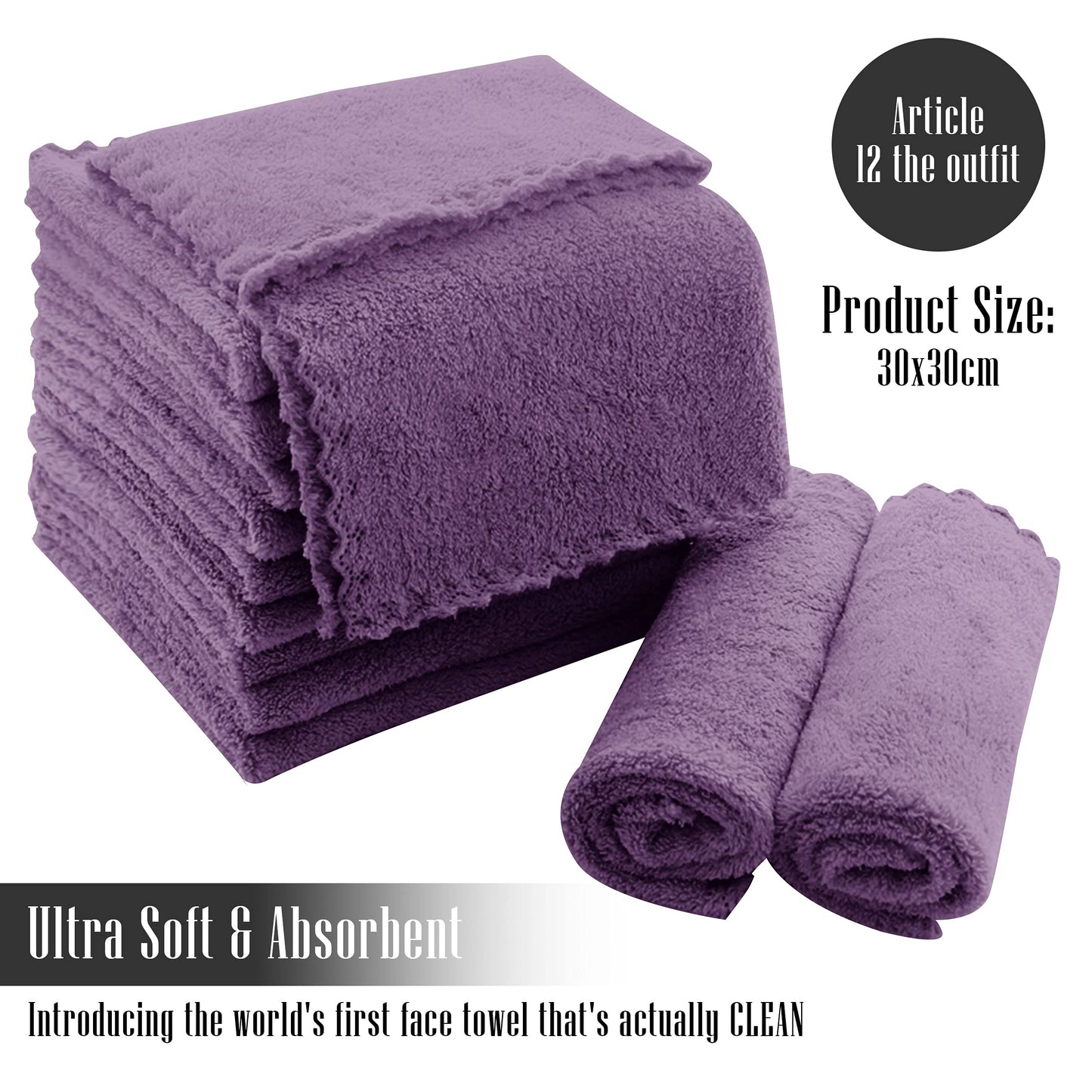 TENSTARS Silk Hemming Bath Towels for Bathroom Clearance - 27 x 55 inches - Light Thin Quick Drying - Soft Microfiber Absorbent Towel for Bath Fitness, Sports, Yoga, Travel, Gym - 2 Pack, Grape Purple