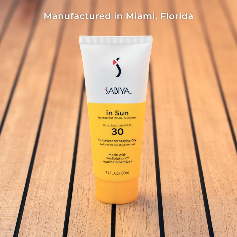 SABIYA In The Sun Mineral Sunscreen SPF 30, Broad Spectrum Zinc Oxide, Daily Sun Protection for Face and Body, Lightweight Formula with SeaSolution™, 3.4 oz