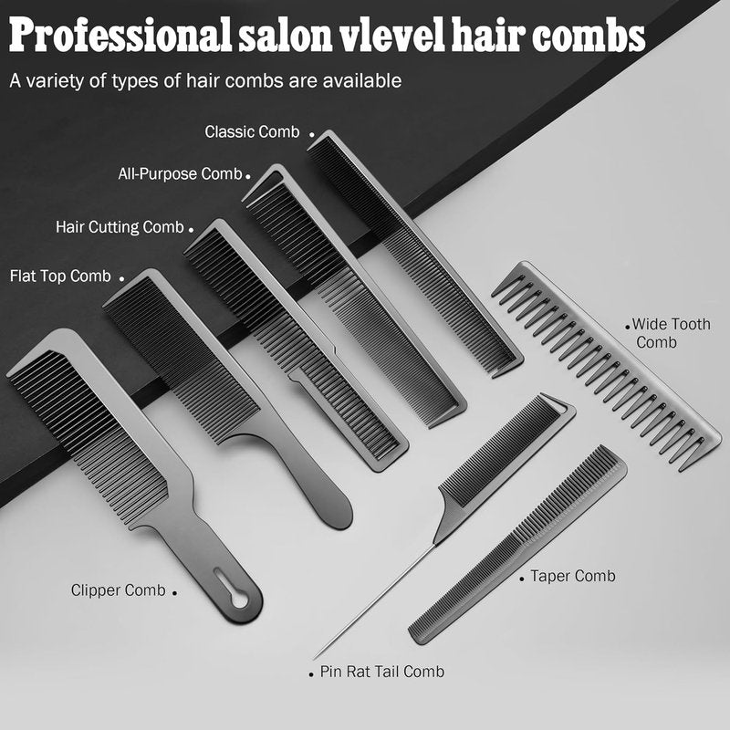 SALONSILK Hair Comb Set - 8PCS Professional Styling Combs for Wet Curly Hair Detangling & Cutting
