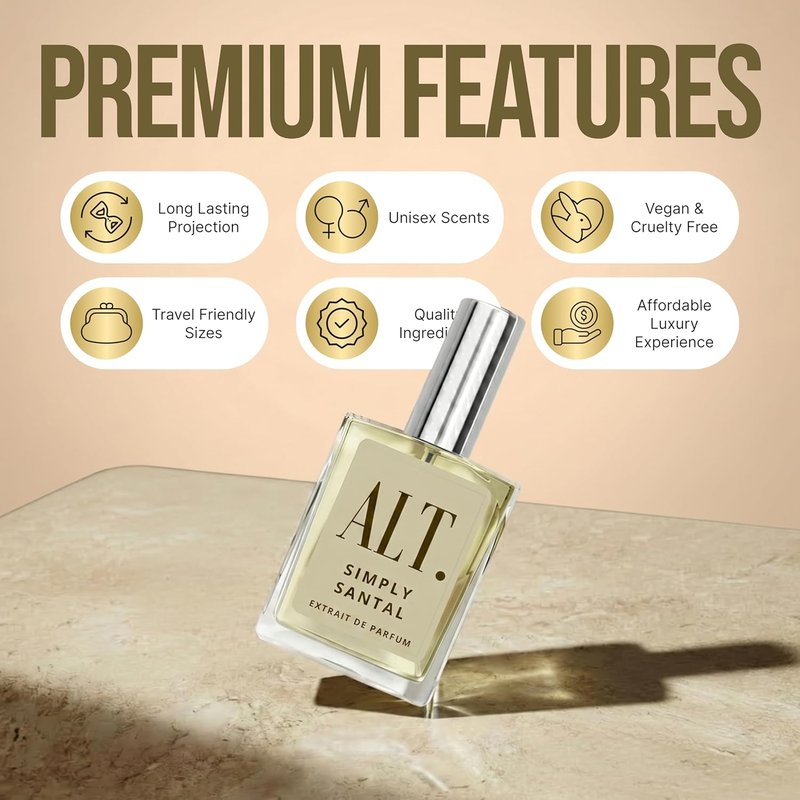 ALT. FRAGRANCES Simply Santal - Unisex Extrait de Parfum Inspired by Santal 33 | Long Lasting Sandalwood Leather Scent, 60ml