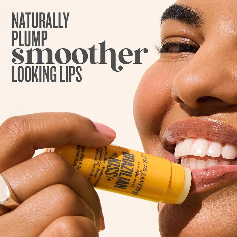 Brazilian Kiss Hydrating Lip Butter Balm - Vegan Vanilla Lip Balm for Soft, Smooth Lips