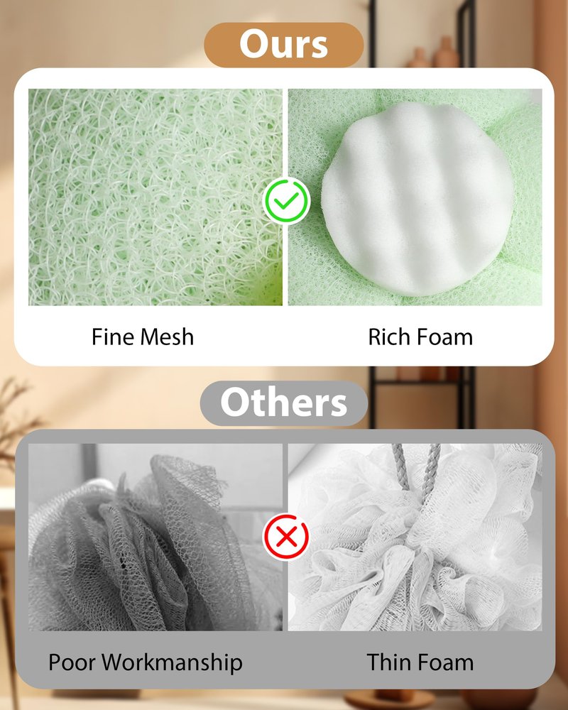 2026 Super Soft Flower-Shaped Suction Cup Bath Sponge, Upgraded 2-in-1 Flower-Shaped Ball Exfoliating Bath loofah Cleaning Brush, Mesh Shower Body Sponge Accessories for Women, Men Shower (2 Color)