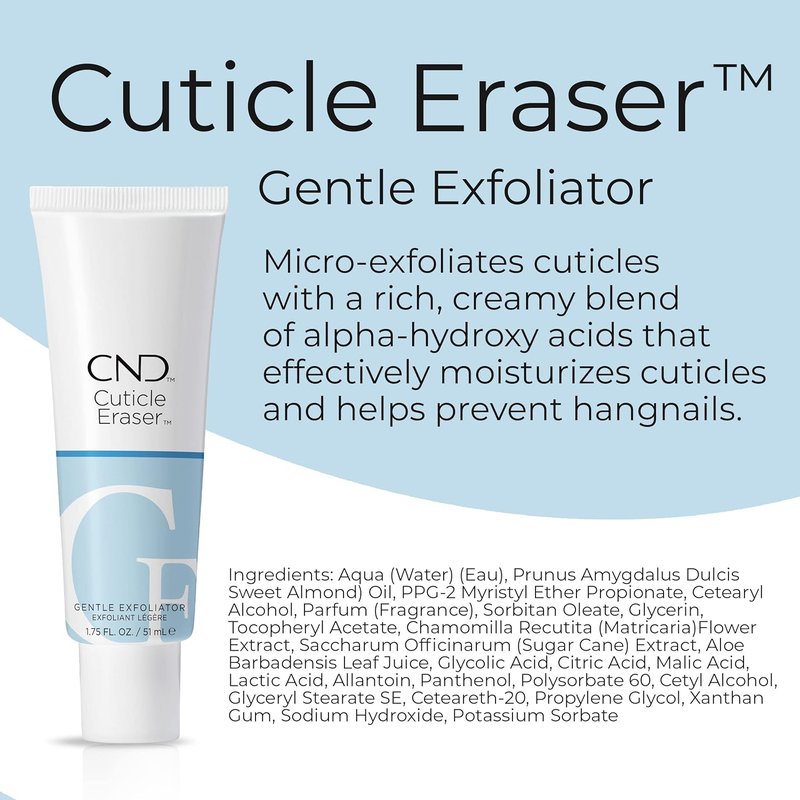 CND Cuticle Couple - SolarOil & Cuticle Eraser | Natural Blend Oils for Moisturizing & Gentle Exfoliation, 0.5 fl oz