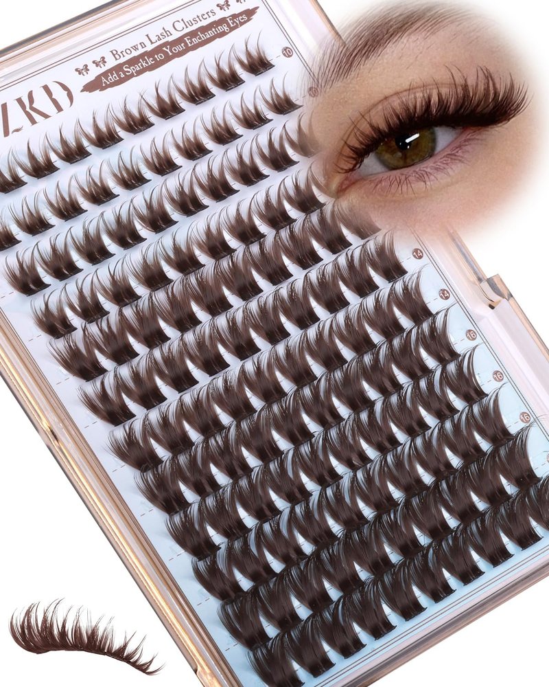 Brown Lash Clusters Wispy Individual Lashes Natural Volume Lash Extension 10-18mm C Curly Eyelash Clusters Dark Brown Cluster Eyelash Extensions Fluff Individual Eyelashes by BXMZKD